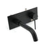 Matt Black Round Basin Mixer Bathtub Wall Mounted Faucet Tap Laundry Spout Set