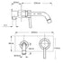 WELS Gun Metal Round Wall Basin Mixer Vanity Sink Tap Hot Cold Faucet Spout