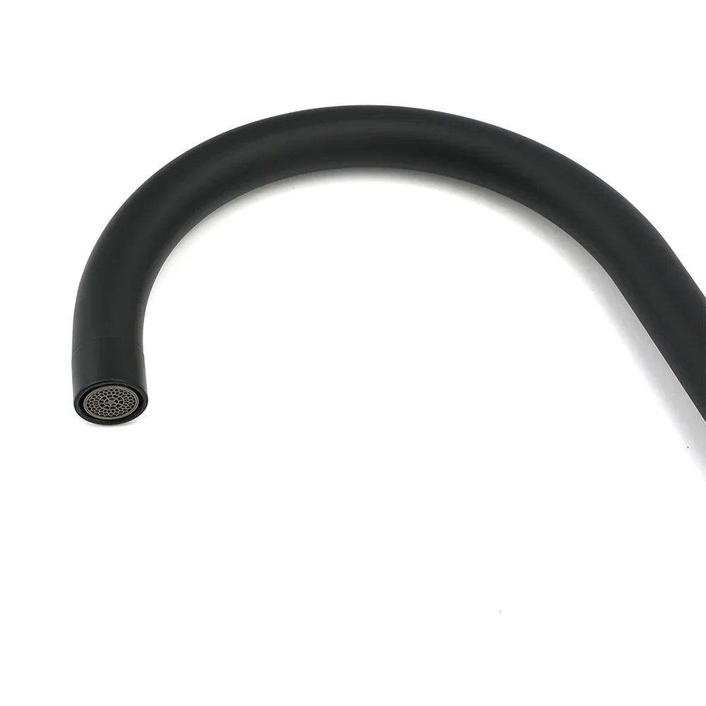 WELS Black Kitchen Sink Mixer Laundry Faucet Tapware 360° Swivel Gooseneck Spout
