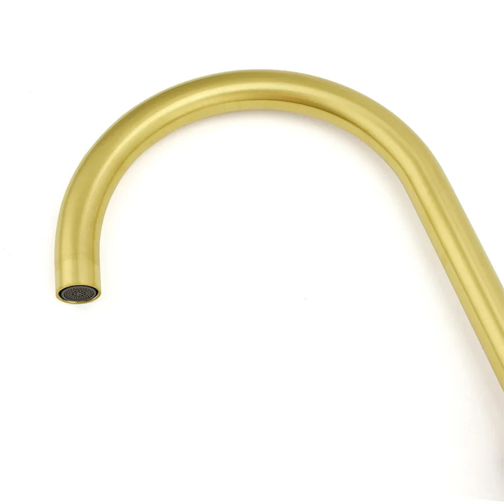 Brushed Gold Stainless Steel Kitchen Mixer Tap with 360° Swivel Spout