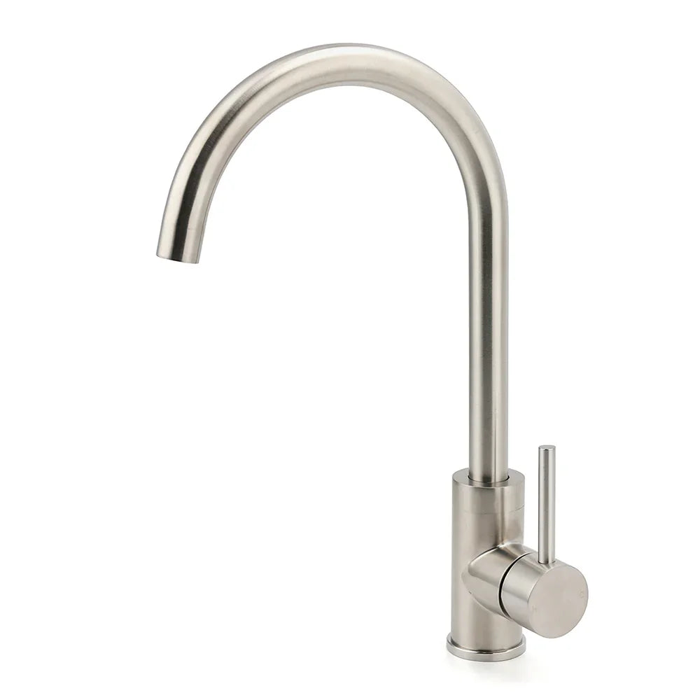 WELS Kitchen Laundry Swivel Sink Mixer Faucet Tap Spout Stainless Steel Brushed