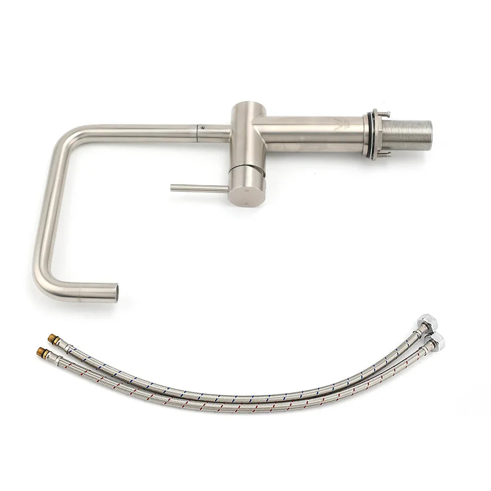 WELS 6L/m Kitchen Laundry 360º Swivel Sink Mixer Faucet Tap Spout Brushed Silver