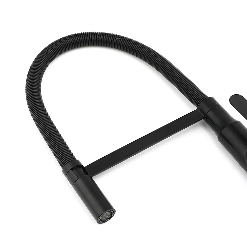 Matt Black Kitchen Sink Basin Mixer 360º Swivel Faucet Tap Pull Out Spout WELS