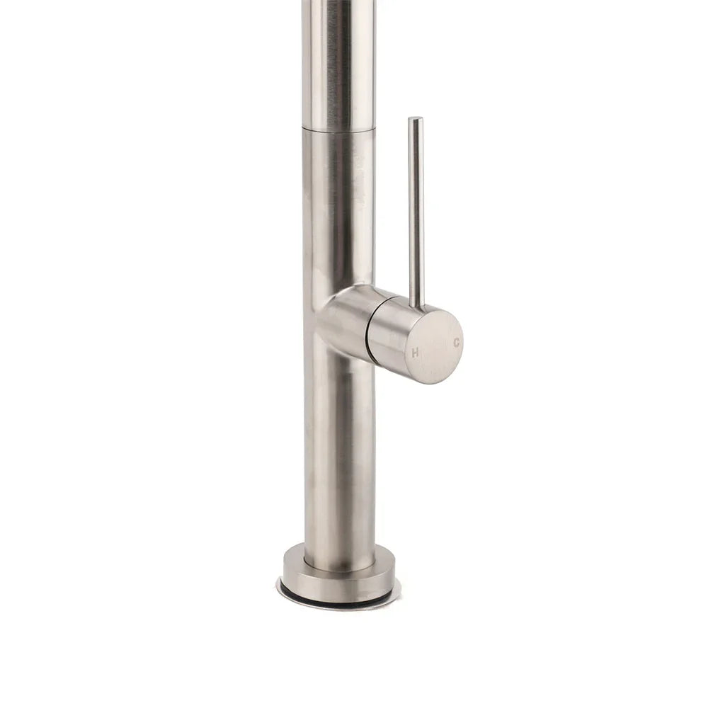 WELS Brushed Nickel Round Pull Out 2 Modes Spout Kitchen Sink Tap Laundry Mixer