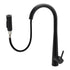 Round Matt Black Pull Out Kitchen Sink Tap Laundry Basin Mixer 2 Way Spout Set