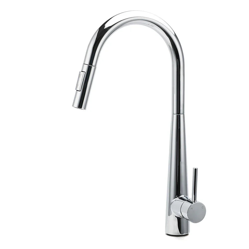 WELS Chrome 360 Swivel Pull Out Kitchen Tap Sink Mixer Faucet Spout 2 Way Outlet