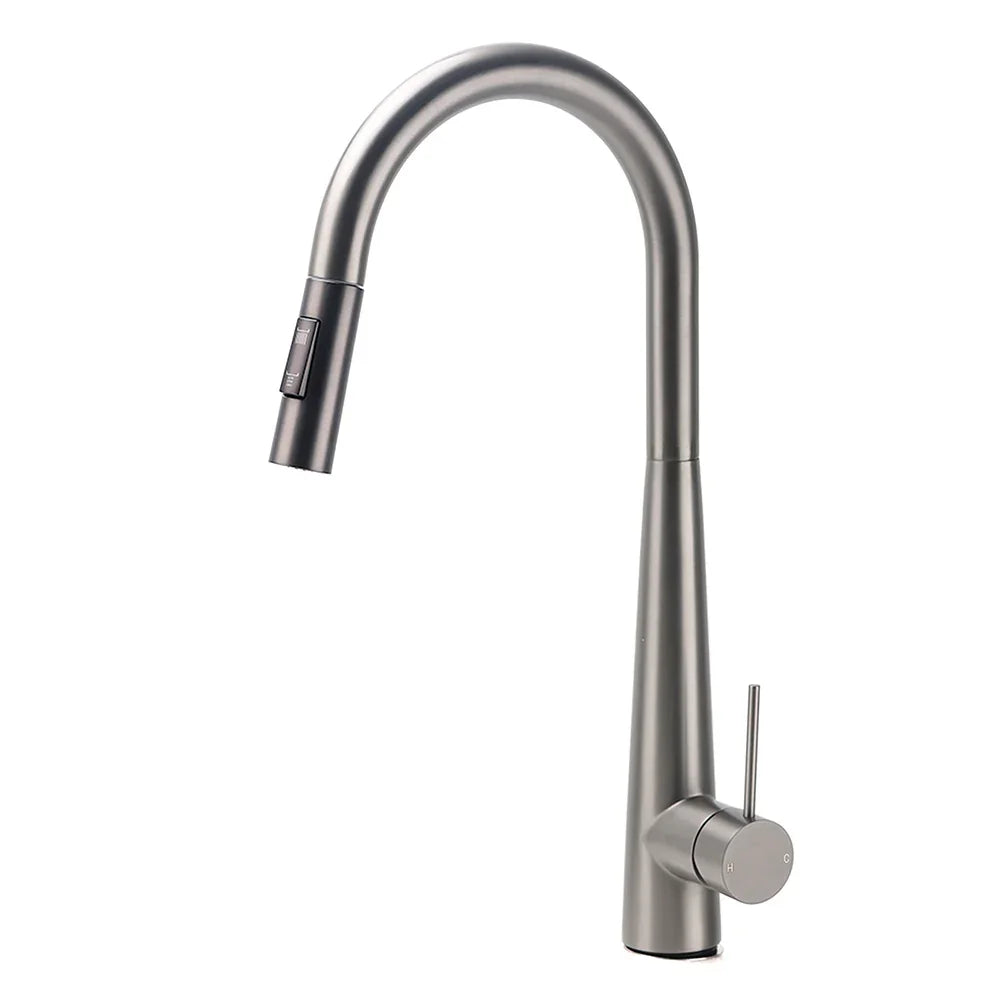 WELS Gun Metal Pull Out 2 Modes Spray Spout Kitchen Sink Tap Basin Faucet Mixer