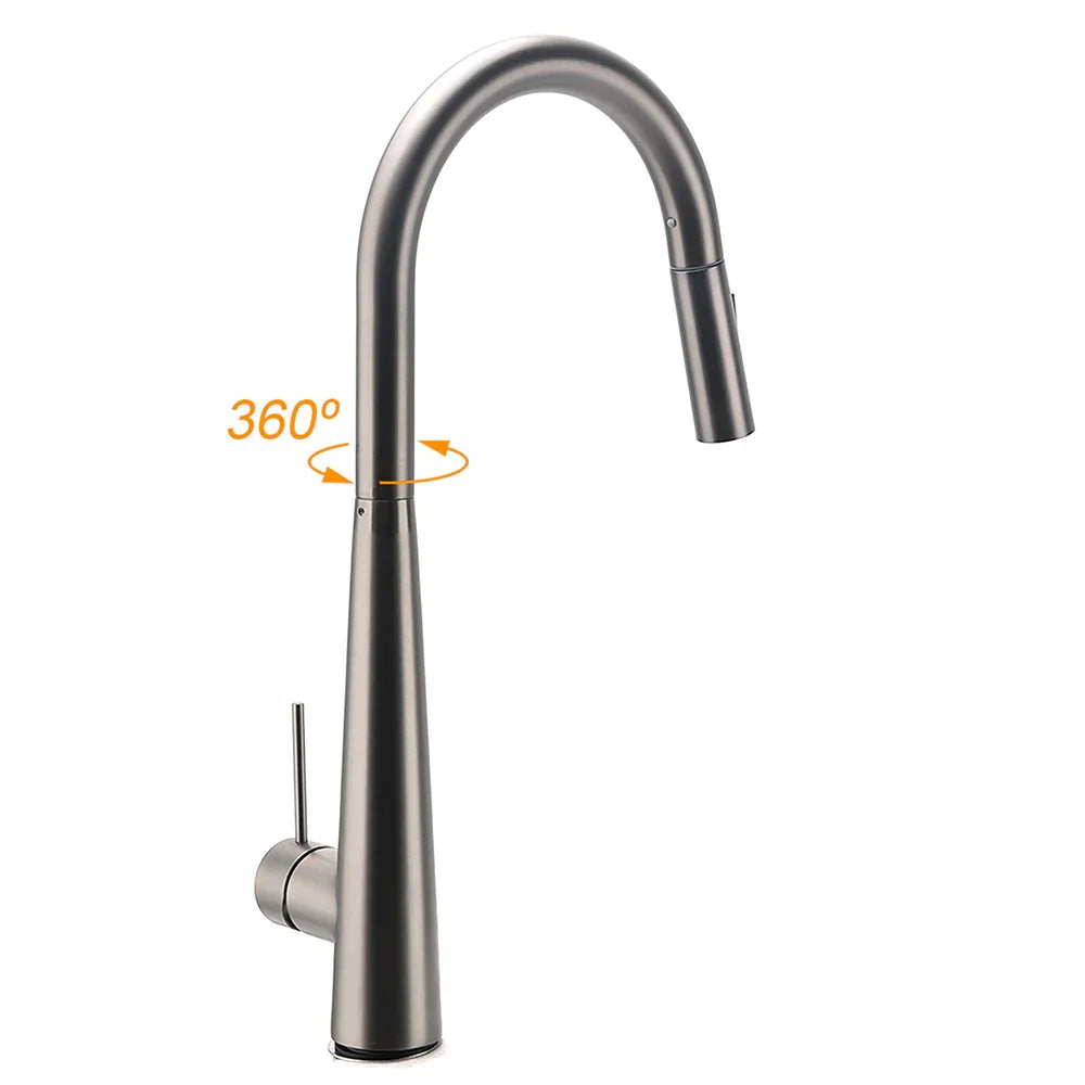 WELS Gun Metal Pull Out 2 Modes Spray Spout Kitchen Sink Tap Basin Faucet Mixer
