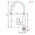 Matt Black Pull Out Long Hose Kitchen Sink Tap Round Basin Mixer Faucet Spout