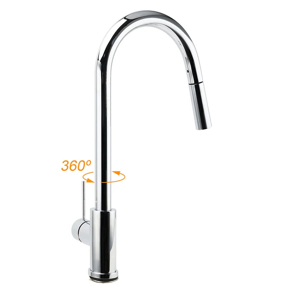WELS Chrome 2 Modes Spray Pull Out Kitchen Swivel Faucet Sink Tap Laundry Mixer
