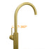 Brushed Gold Bath Tub Mixer Tap Free Standing Faucet Filler Spout Hot Cold Water