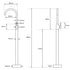 Brushed Nickel Stainless Steel Bathtub Tap Free Standing Faucet Filler Spout Set