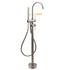 WELS Brushed Nickel Stainless Steel Free Standing Mixer Faucet Tap Spout Handset