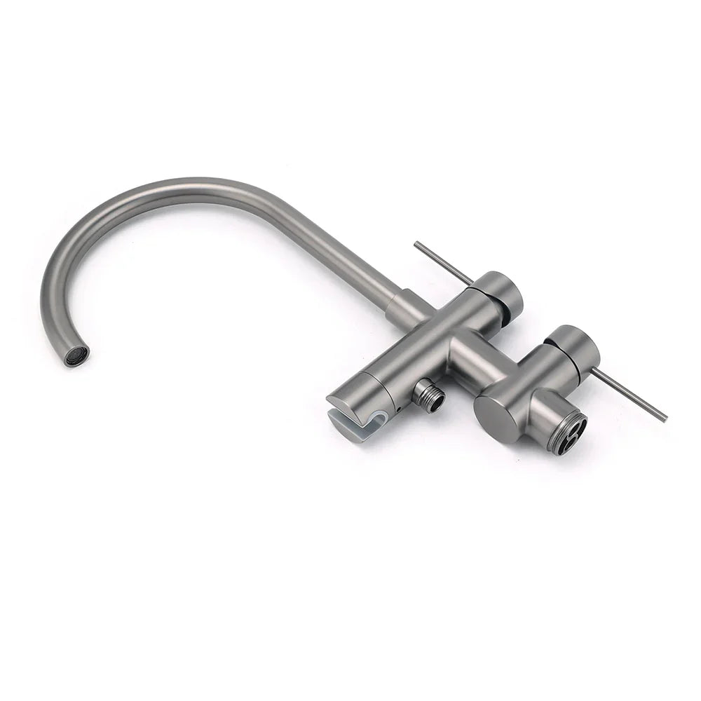 Gun Metal Bathtub Mixer Tap Free Standing Faucet Spout With Handheld Shower Set