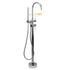Polished Chrome Bathtub Filler Free Standing Mixer Faucet Tap Spout Handset WELS