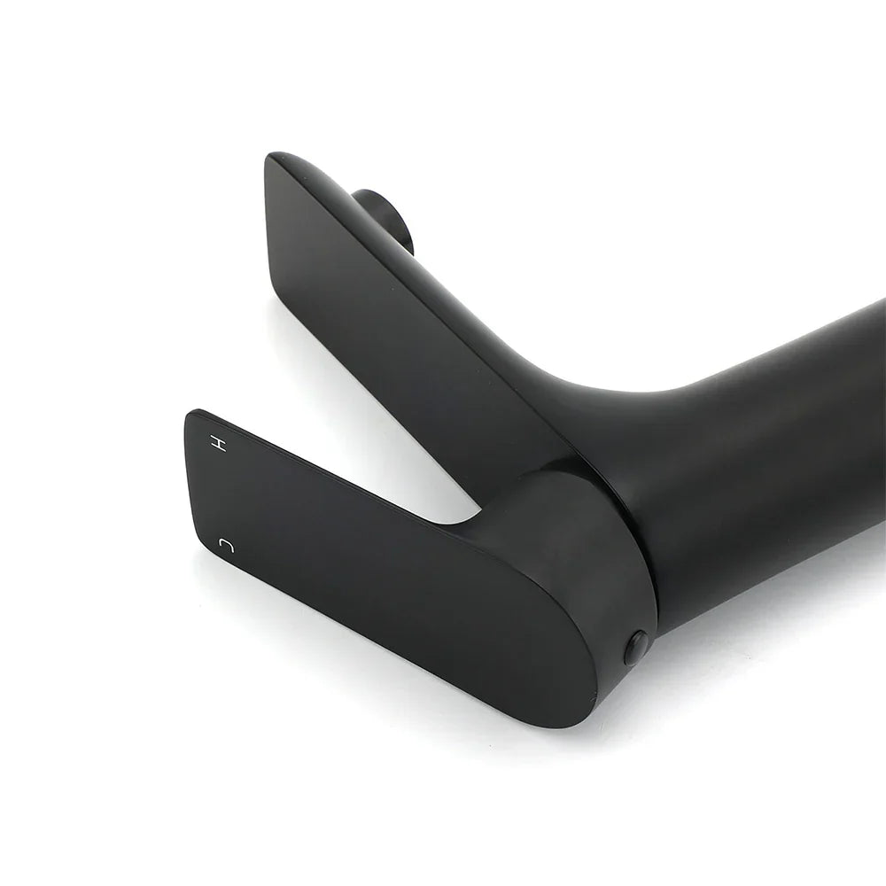 WELS Matt Black Basin Mixer Bathroom Vanity Laundry Sink Flick Faucet Tap Valve