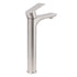 Brushed Nickel Rounded Edge Tall Basin Mixer Kitchen Vanity Faucet Tap Spout Set