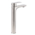 Brushed Nickel Rounded Edge Tall Basin Mixer Kitchen Vanity Faucet Tap Spout Set
