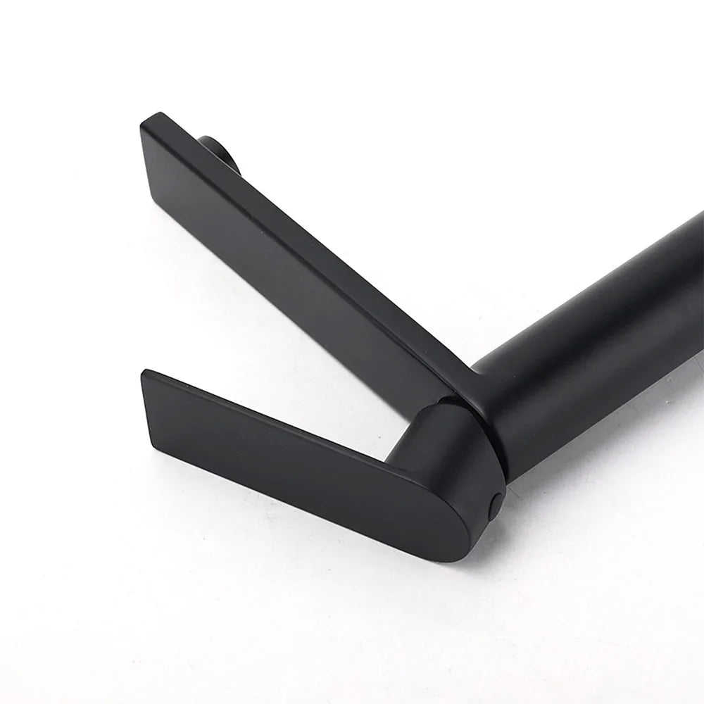 WELS Matt Black Square Short Basin Mixer Vanity Sink Faucet Laundry Spout Tap
