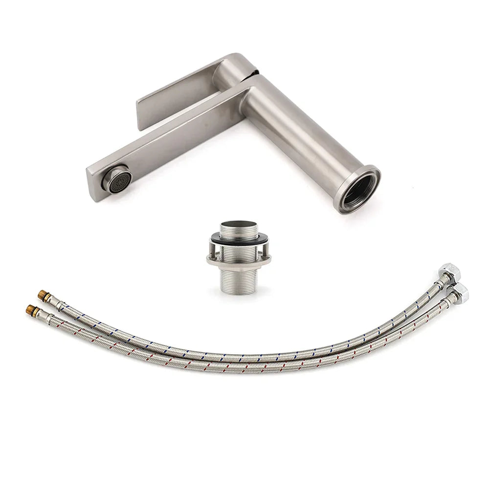 Brushed Nickel Standard Basin Mixer Vanity Sink Faucet Kitchen Laundry Spout Tap