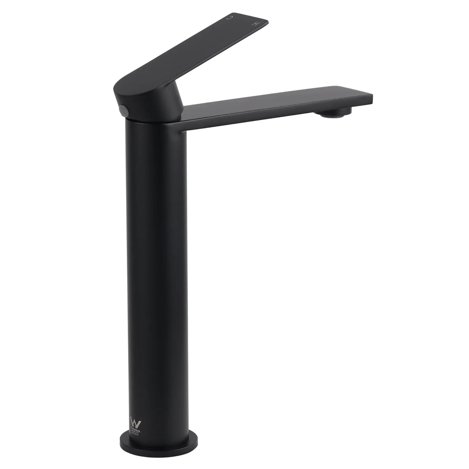 WELS Matt Black Square Tall Flat Lever Handle Basin Mixer Vanity Sink Faucet Spout