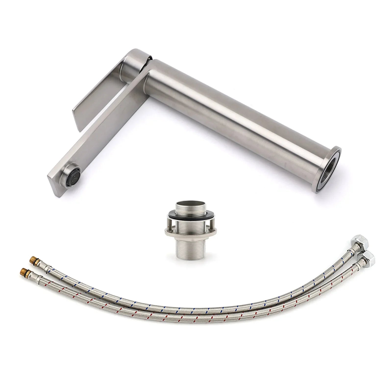 WELS Brushed Nickel Tall Basin Mixer Vanity Sink Faucet Spout 304SUS Laundry Tap