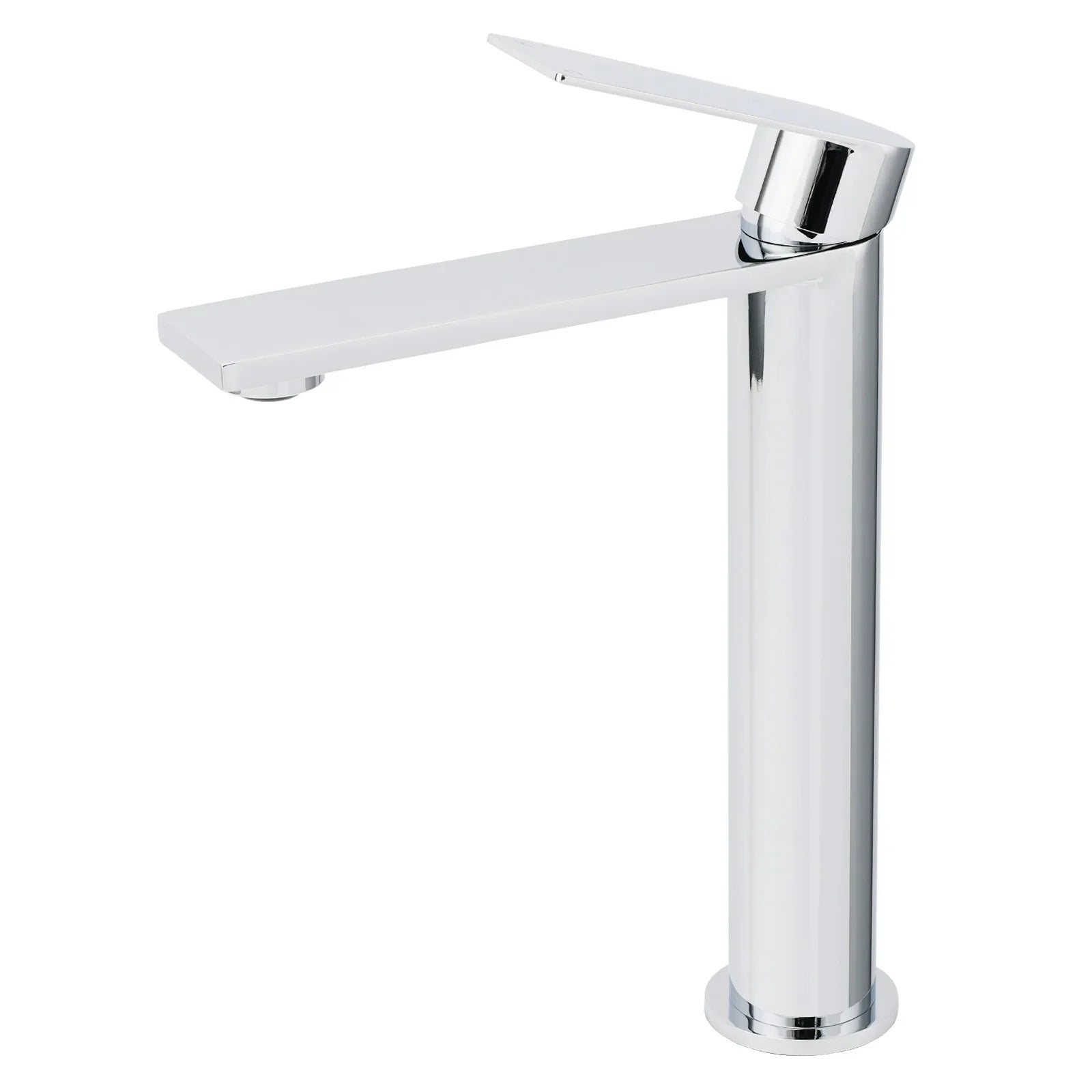 WELS Polished Chrome Tall Basin Mixer Vanity Sink Faucet Spout Laundry Flat Tap