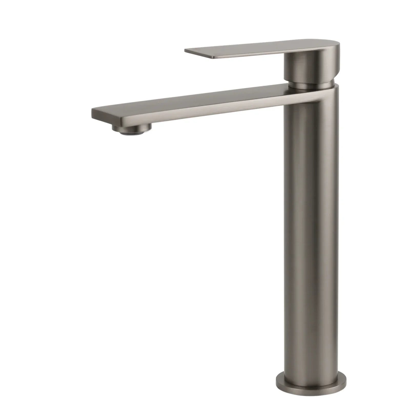 WELS Square Tall Flat Handle Basin Mixer Vanity Sink Faucet Spout Gun Metal Gey