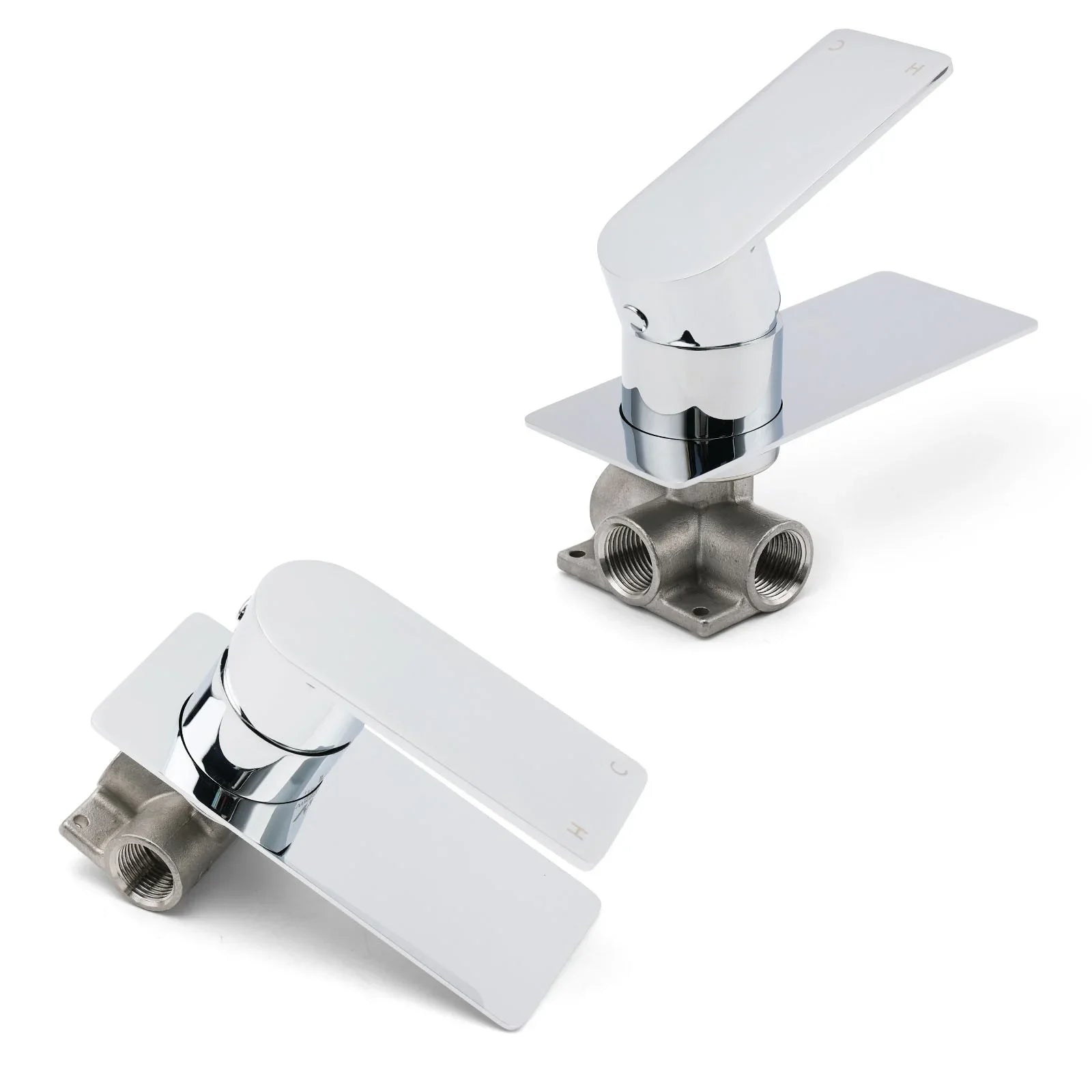Chrome Square Lever Handle Shower Mixer Hot Cold Water Valve Watermark Standard