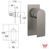 Gun Metal Rectangle Wall Shower Mixer Hot Cold Tap Set Ceramic Cartridge Valve