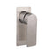 Brushed Nickel Bathroom Flat Lever Handle Shower Mixer Hot Cold Water Tap Valve