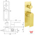 Brushed Gold Bathroom Square Concealed Shower Mixer Diverter Switch Wall Mounnt