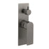 Gun Metal Grey Square Wall Mounted Shower Mixer Diverter 2 Ways Switch Valve Set