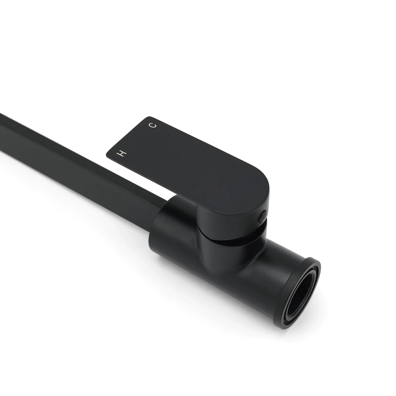 WELS Matte Black High Rise Gooseneck Kitchen Sink Laundry Mixer Faucet Tapware