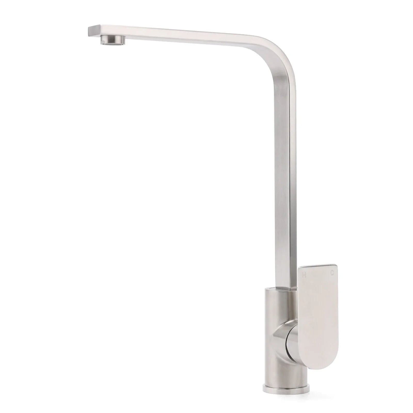 WELS Brushed Nickel Square Kitchen Sink Laundry Mixer 360º Swivel Faucet Tapware