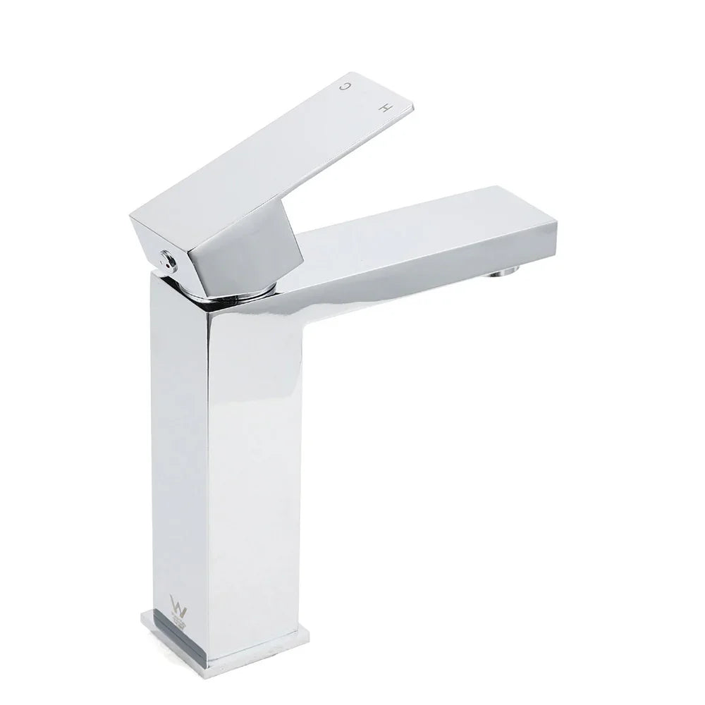 WEL Standard 6L/min Square Basin Vessel Mixer Faucet Tap Kitchen Laundry Chrome