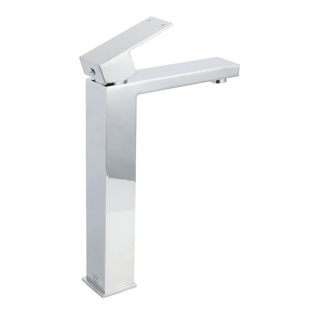 WELS 6L/m Square 310mm Tall Basin Vessel Mixer Faucet Tap Kitchen Laundry Chrome