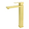 WELS 6L/m Brushed Gold Square Tall Basin Vessel Mixer Kitchen Laundry Faucet Tap