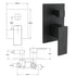 Matt Black Square Stainless Steel Shower Mixer 2 Way Bath Set Diverter Watermark