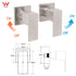 Brushed Nickel Square 1/4 Turn Wall Mounted Twin Taps For Shower Bath Spout Set