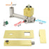 Brushed Gold Square Wall Mount Basin Mixer Laundry Vanity Tap Spout Faucet Set