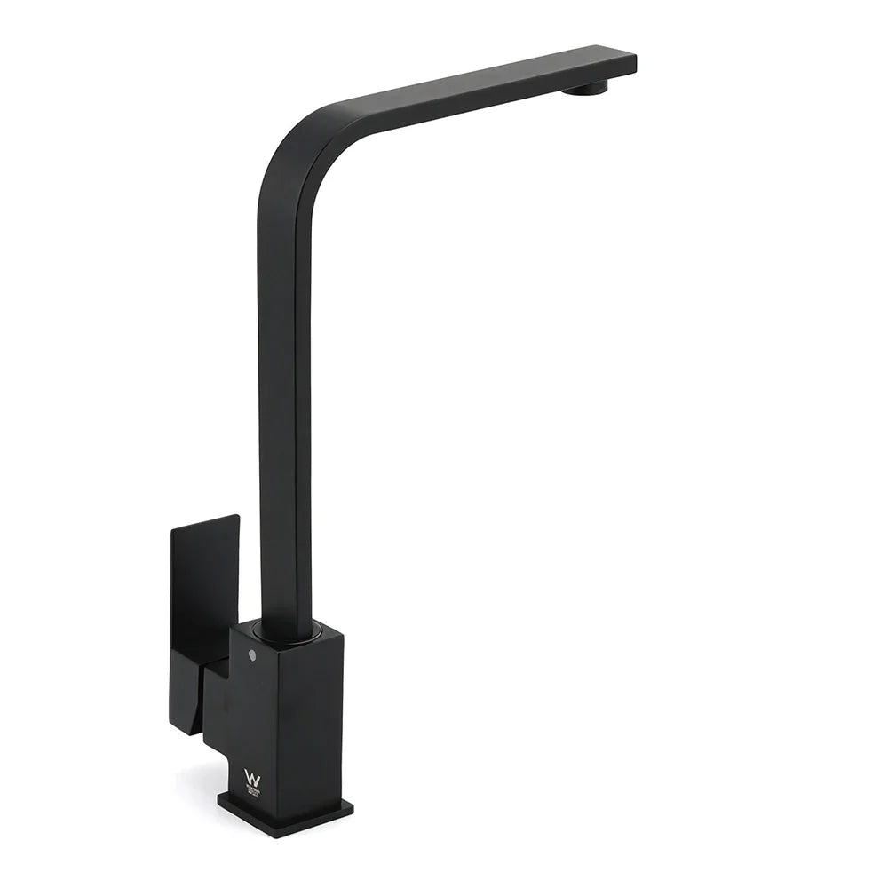 Matt Black Square Gooseneck 360 Swivel Laundry Sink Kitchen Mixer Faucet Tapware