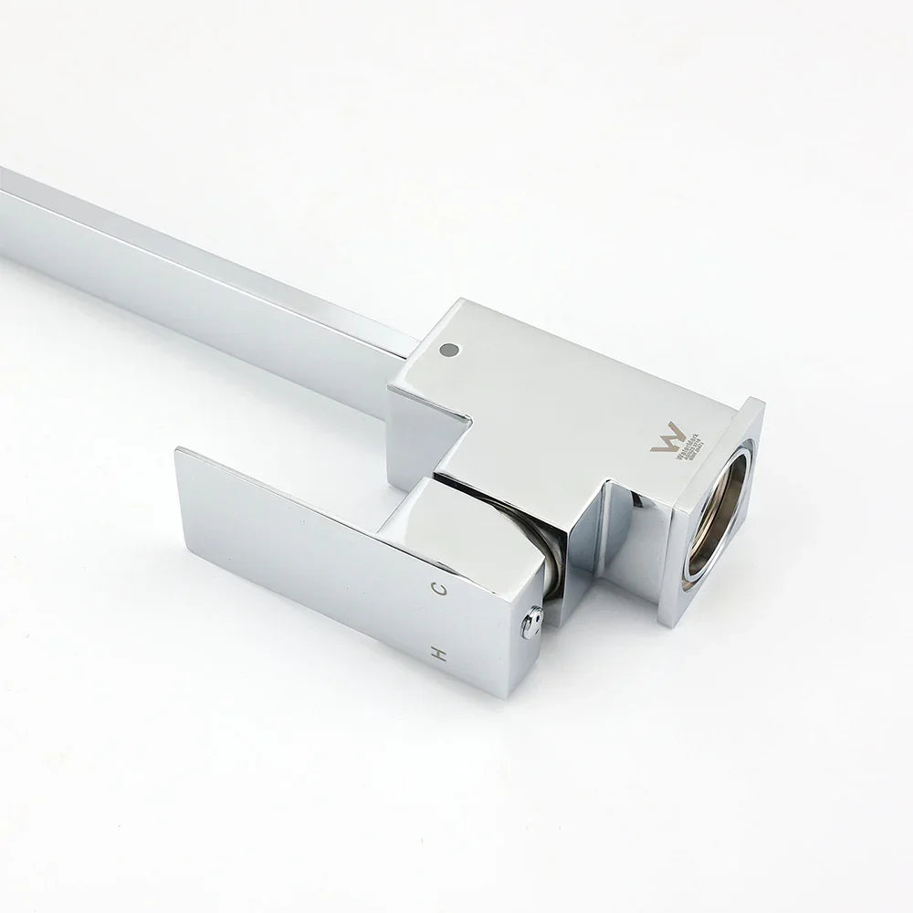 WELS Chrome Square Gooseneck Spout Swivel Laundry Sink Kitchen Mixer Faucet Tap