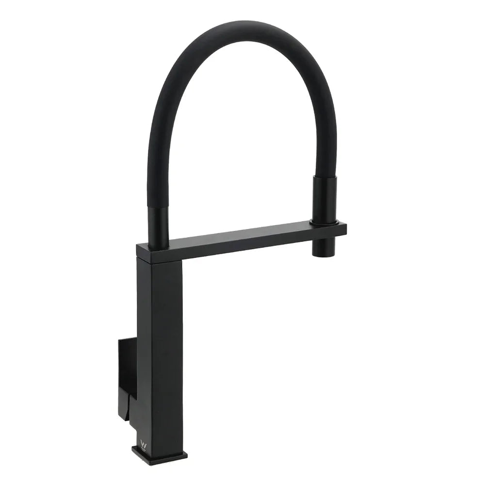 Matt Black Swivel Kitchen Sink Basin Mixer Swivel Faucet Tapware Pull Out Spout
