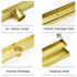 Brushed Gold 304SUS 800mm Tile Insert Shower Grate Floor Drain 50mm Waste Outlet