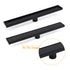 WaterMark Matt Black 900mm Tile Insert Shower Grate Floor Drain 50mm Flow Waste