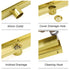 Brushed Gold 600mm Tile Insert Linear Shower Grate Floor Drain 50mm Outlet Waste
