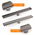 Gun Metal Bathroom Tile Insert 800mm Linear Shower Grate Floor Drain 50mm Waste
