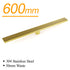 Brushed Gold 304 SUS 600mm Strip Fence Sword Shower Grate Floor Drain 50mm Waste