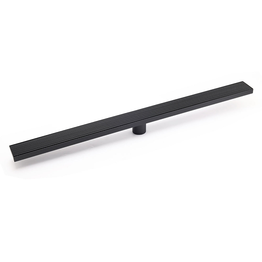 Matt Black 800mm Strip Fence Shower Grate Floor Drain Central 50mm Waste Outlet